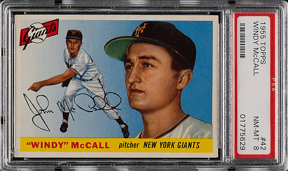 1955 Topps #42 Windy McCall PSA NM-MT 8