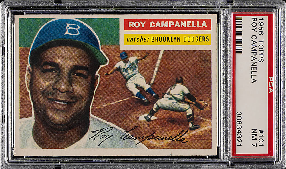 1956 Topps #101 Roy Campanella Gray Back PSA NM 7