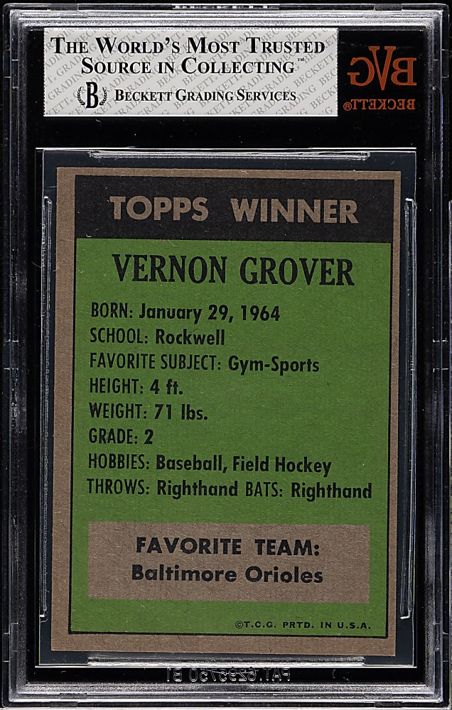 1972 Topps Winners Vernon Grover BVG EX+ 5.5
