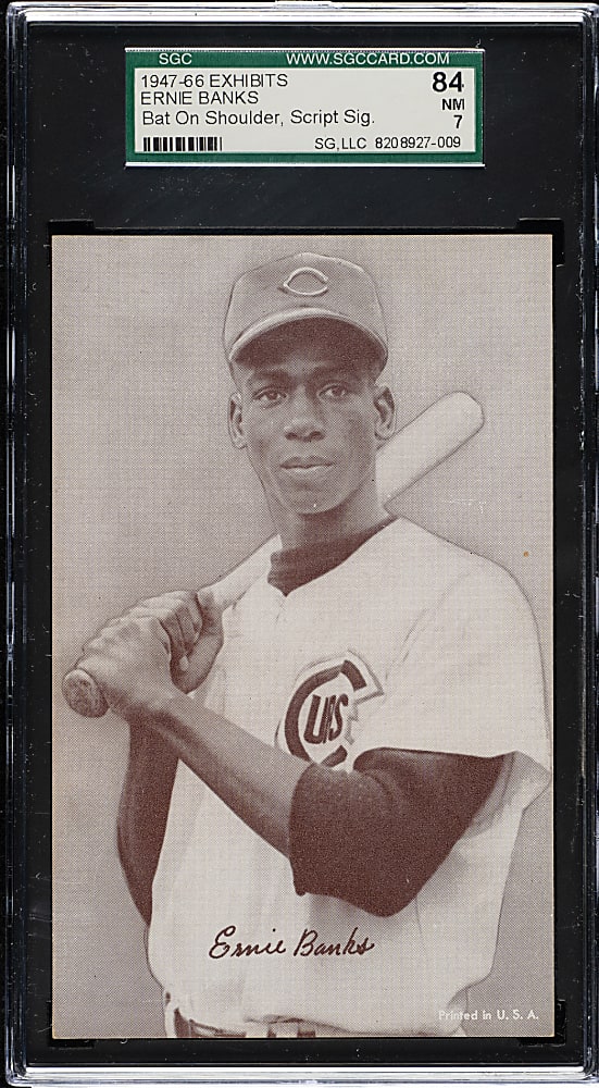 1947-1966 Exhibits Ernie Banks Bat on Shoulder SGC NM 84