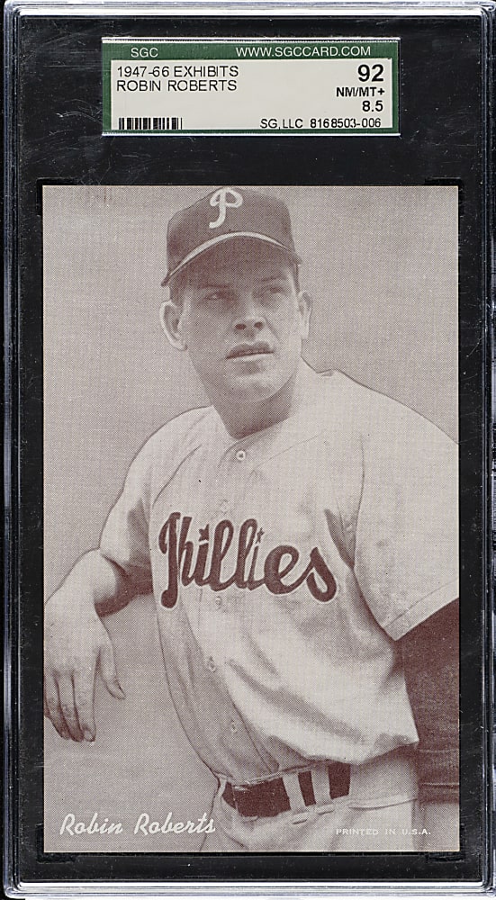 1947-1966 Exhibits Robin Roberts White Signature SGC NM/MT+ 92