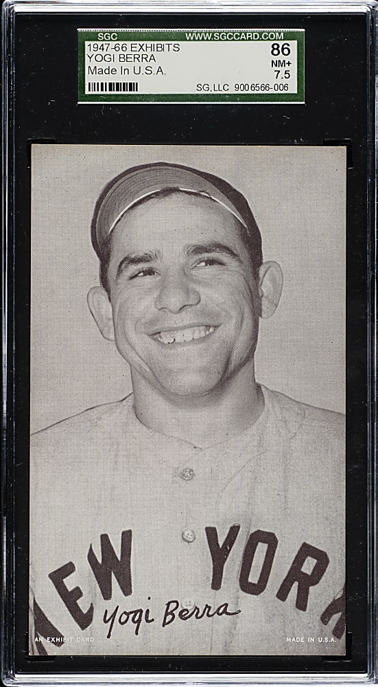1947-1966 Exhibits Yogi Berra Made In USA Right Corner SGC NM+ 86