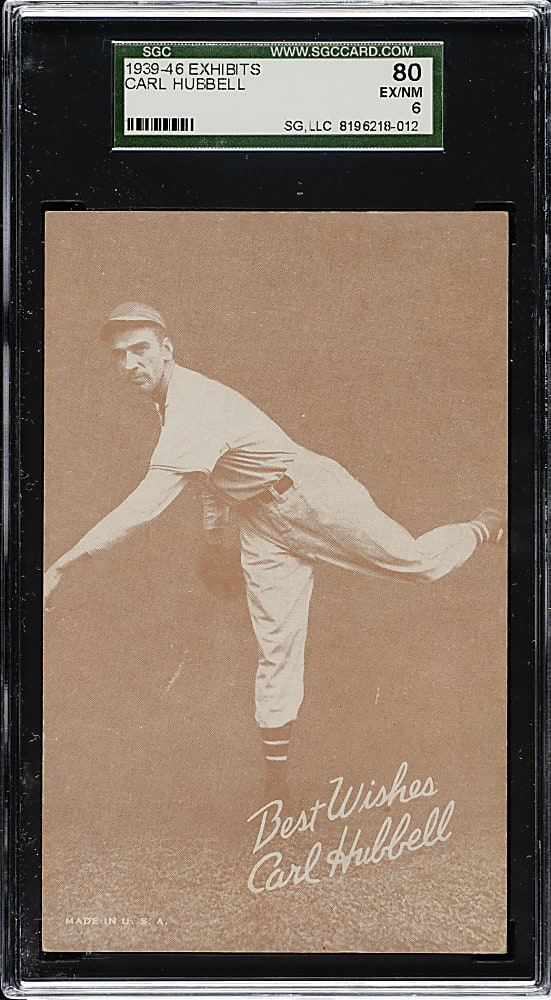 1939-1946 W462 Salutation Exhibits Carl Hubbell SGC EX/NM 80