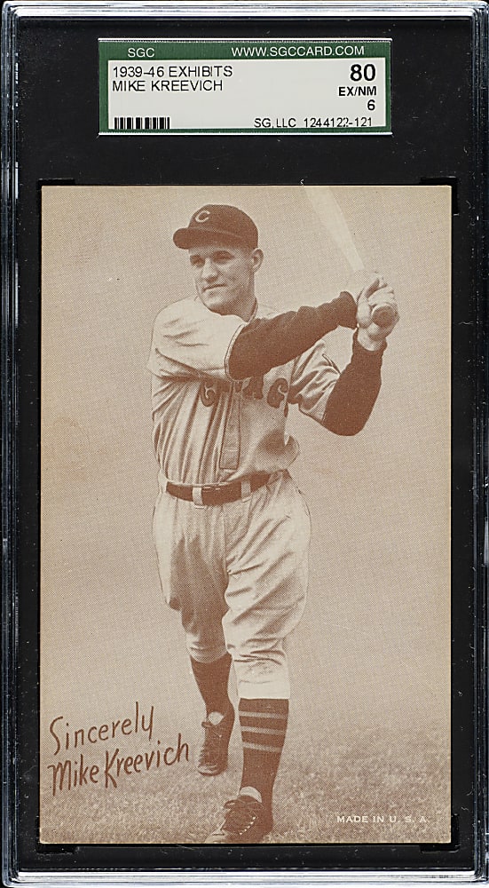 1939-1946 W462 Salutation Exhibits Mike Kreevich SGC EX/NM 80