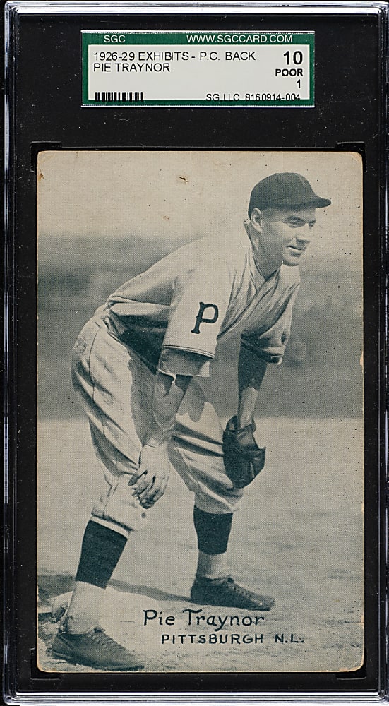 1926-1929 "Exhibit-Style Postcard-Back" Pie Traynor SGC POOR 10