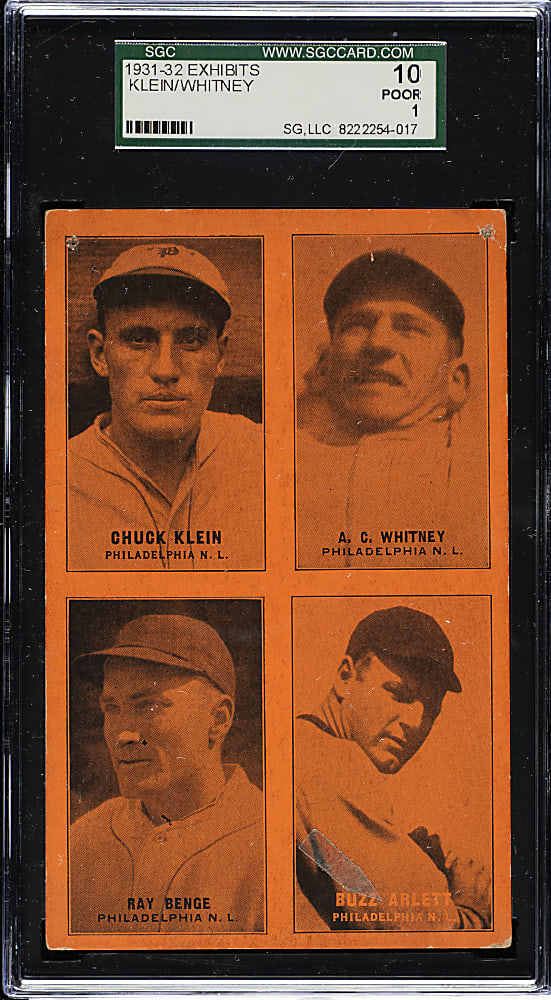1931-1932 Exhibits 4-on-1 with Klein/Whitney/Benge/Arlett SGC POOR 10