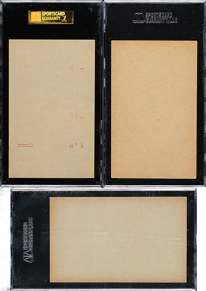 1947-1966 Exhibits Hall of Fame SGC-Graded Trio: Duke Snider, Whitey Ford, and Pee Wee Reese