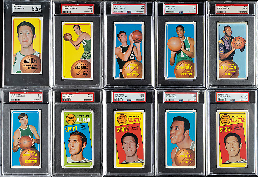 1970-1971 Topps Basketball PSA- and SGC-Graded Collection (10) Including  John Havlicek and Elgin Baylor
