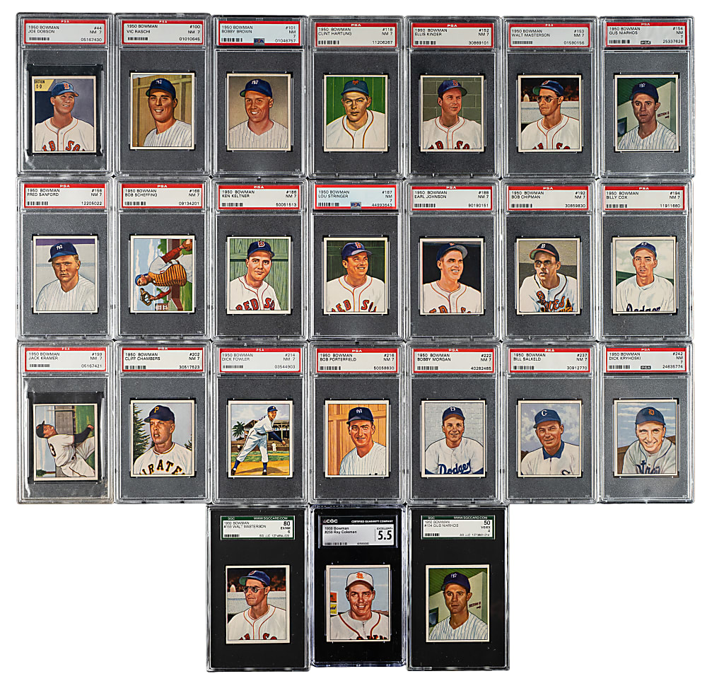 1950 Bowman PSA-, SGC- and CGC-Graded Collection (28)