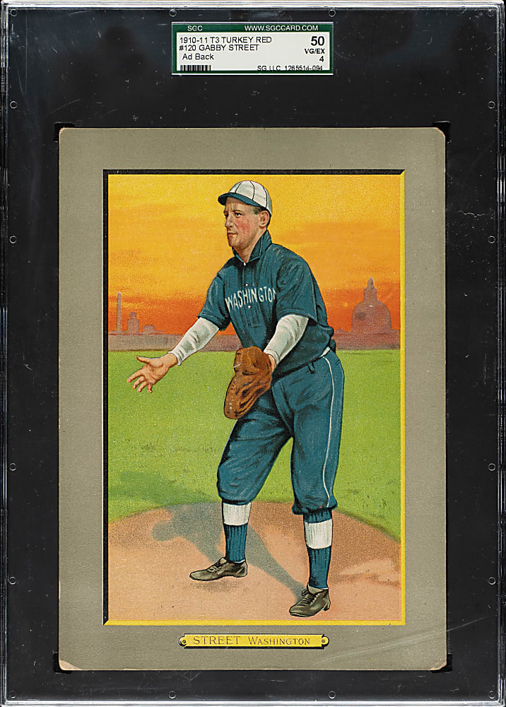 1911 T3 Turkey Red #120 Gabby Street SGC VG/EX 50 - Advertising Back