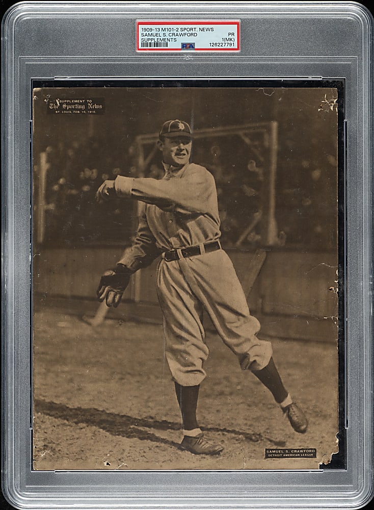 1909-1913 M101-2 Sporting News Supplements Sam Crawford PSA POOR 1 (MK)