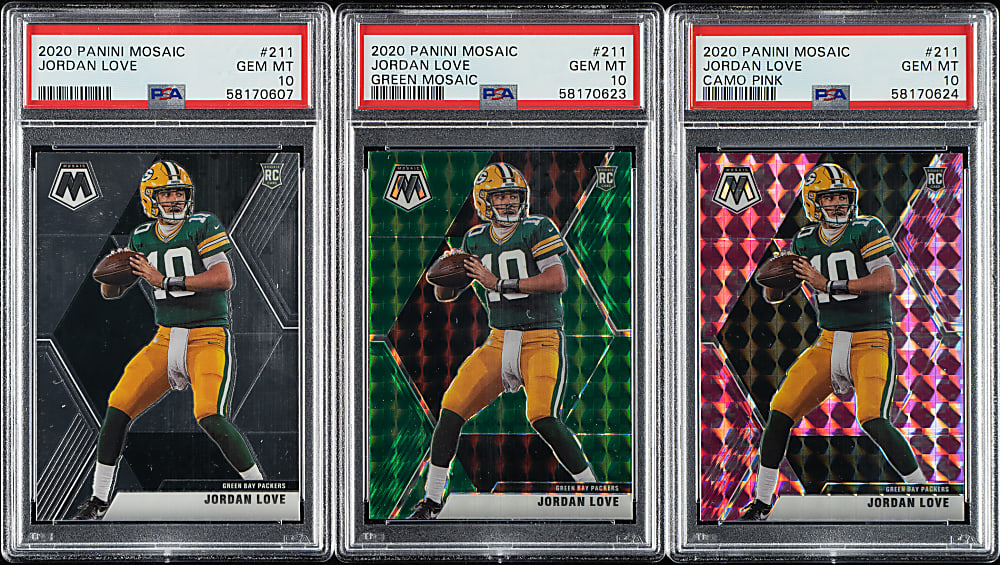 2020 Panini Mosaic Football #211 Jordan Love Rookie PSA GEM MINT 10 Trio