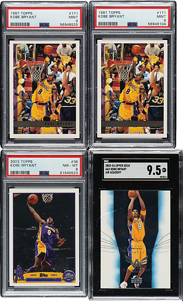 1997-1998 and 2003-2004 Topps and Upper Deck Basketball Kobe Bryant PSA- and SGC-Graded Collection (4)