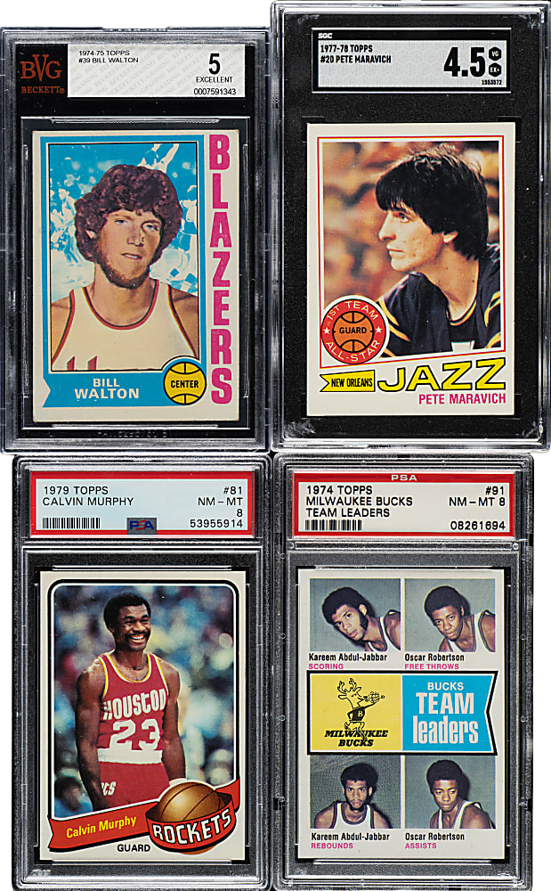 1952 to 1979 Topps and Wheaties Basketball SGC-, BVG-, and PSA-Graded Collection (17)