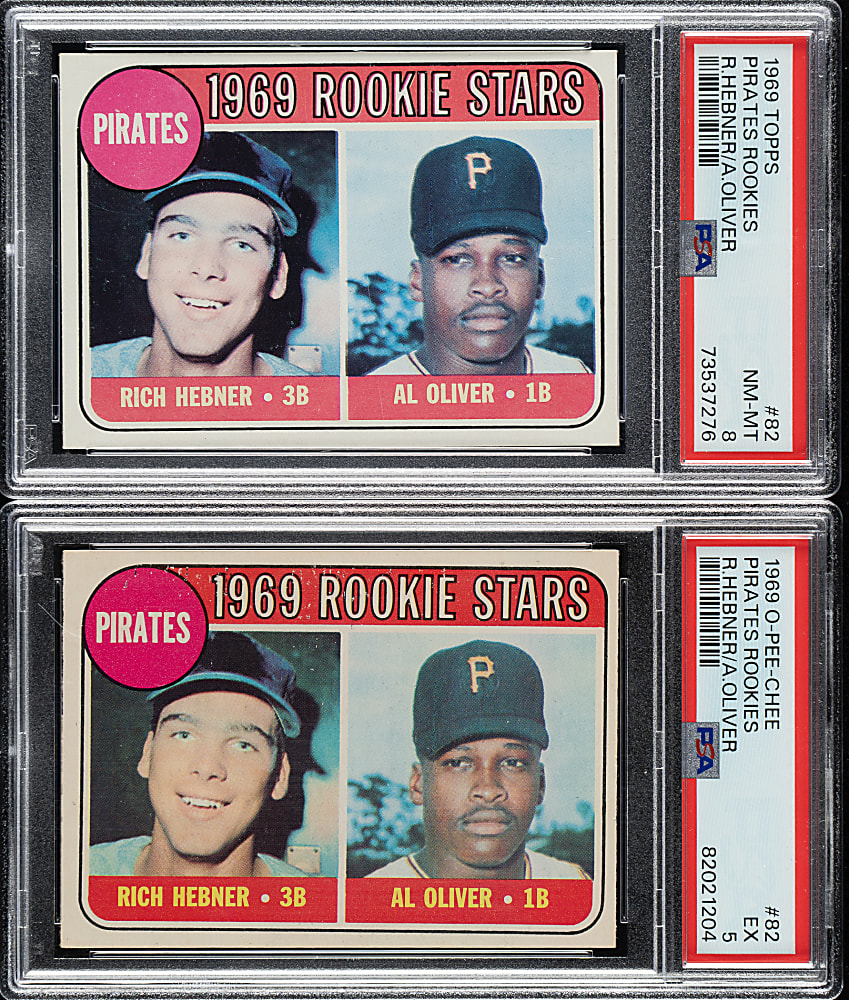 1969 Topps and O-Pee-Chee #82 Hebner/Oliver PSA-Graded Pair