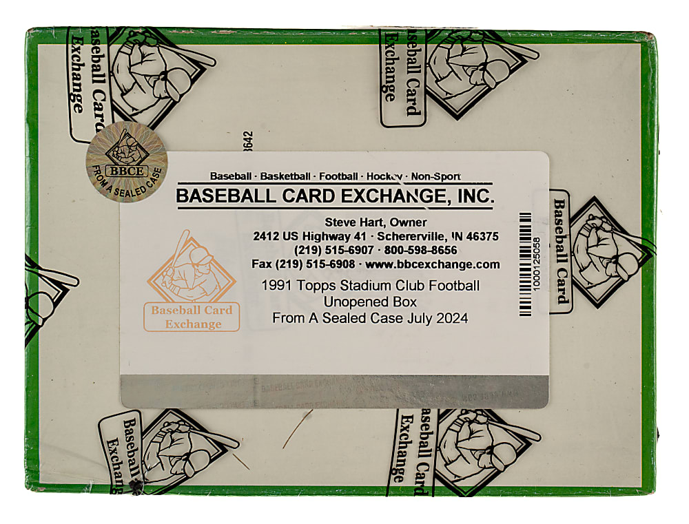 1991 Topps Stadium Club Football Unopened Wax Box (36 Packs) - BBCE - From a Sealed Case (FASC)