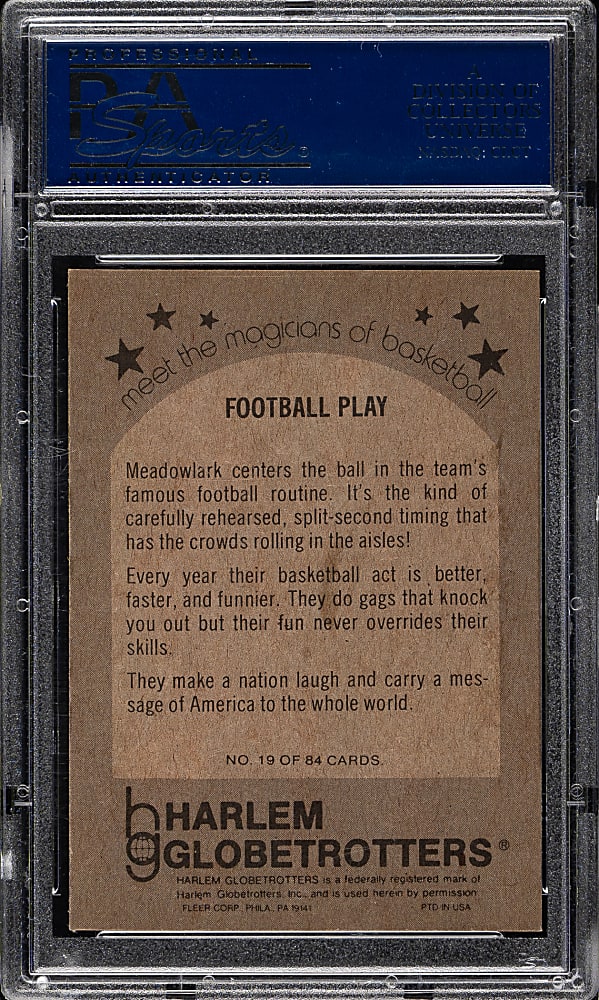 Signed 1971 Fleer "Harlem Globetrotters" Basketball #19 Meadowlark Lemon - PSA/DNA
