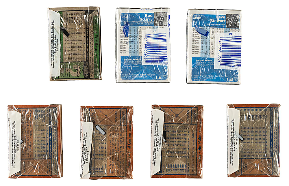 1978 to 1986 Topps and Fleer Unopened Cello Pack Collection (7)