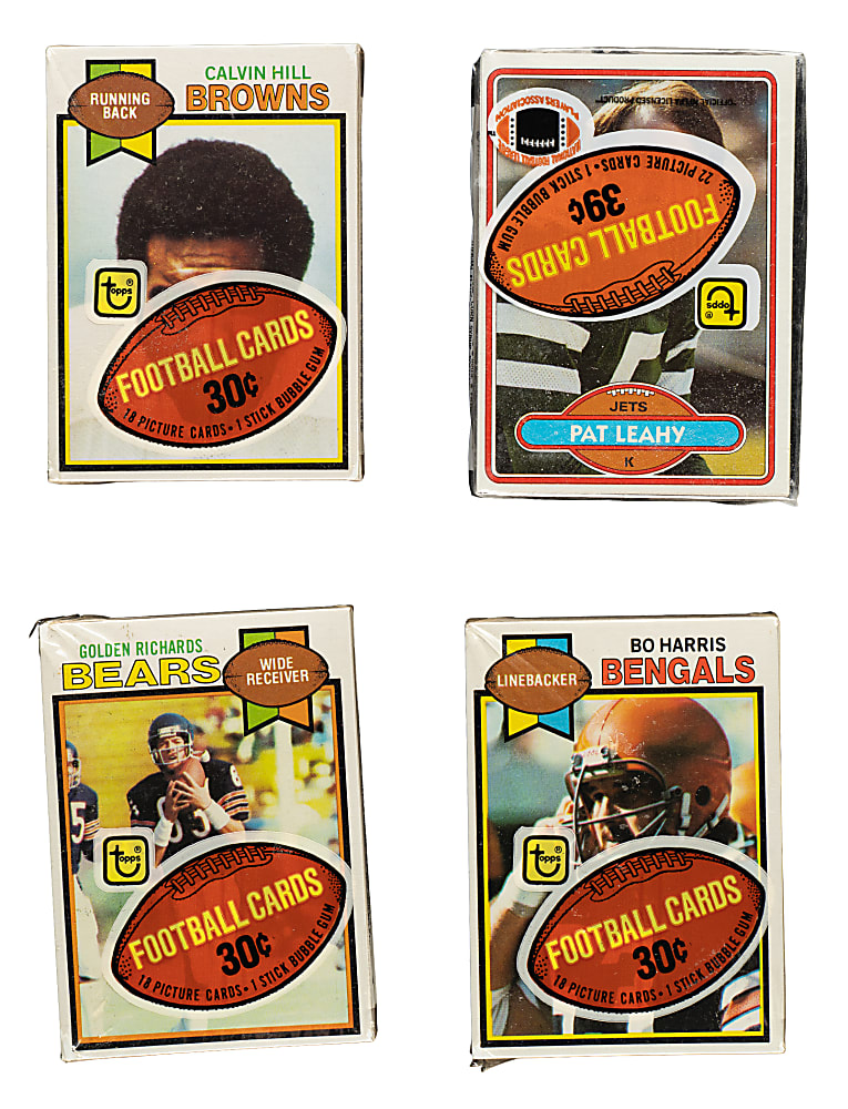 1979 and 1980 Topps Football Unopened Cello Pack Collection (4)