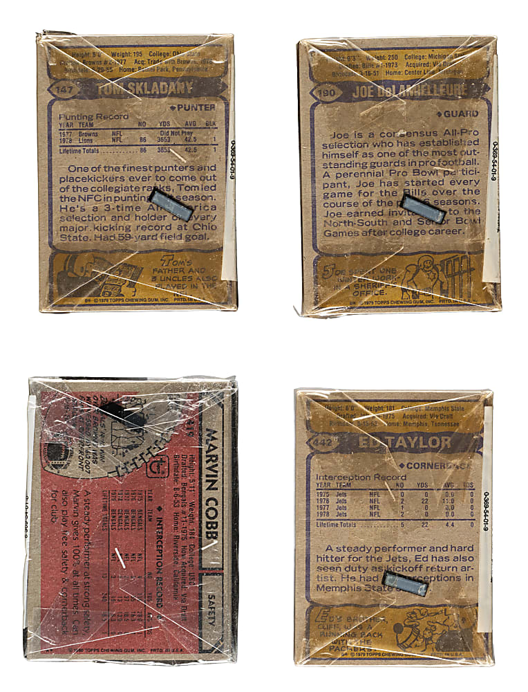 1979 and 1980 Topps Football Unopened Cello Pack Collection (4)