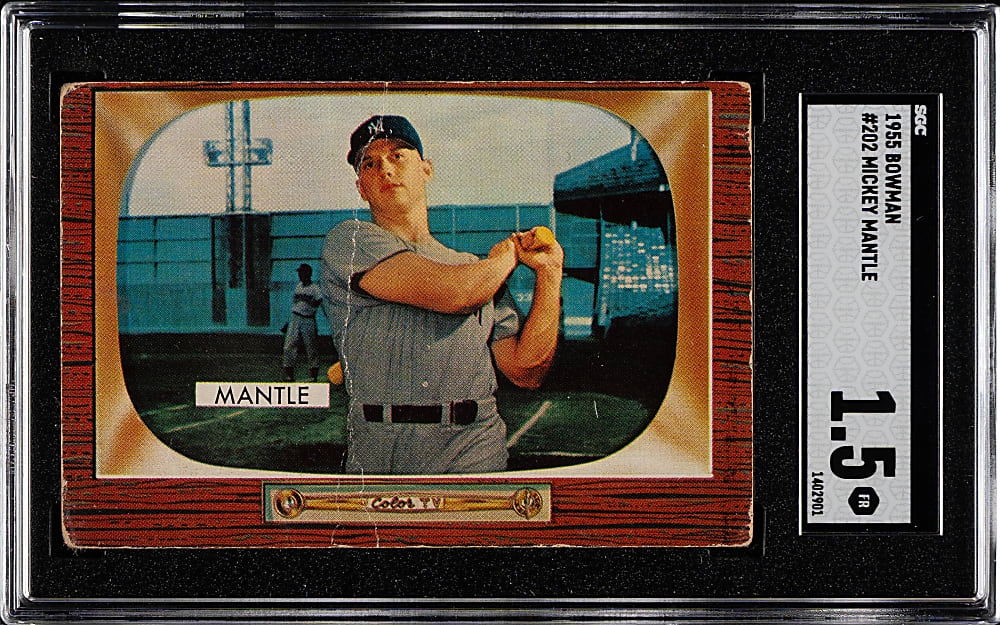 1955 Bowman #202 Mickey Mantle SGC FAIR 1.5