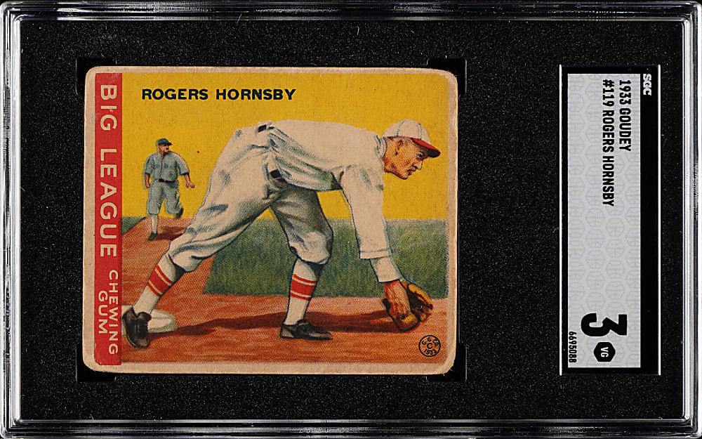 1933 R319 Goudey #119 Rogers Hornsby SGC VG 3