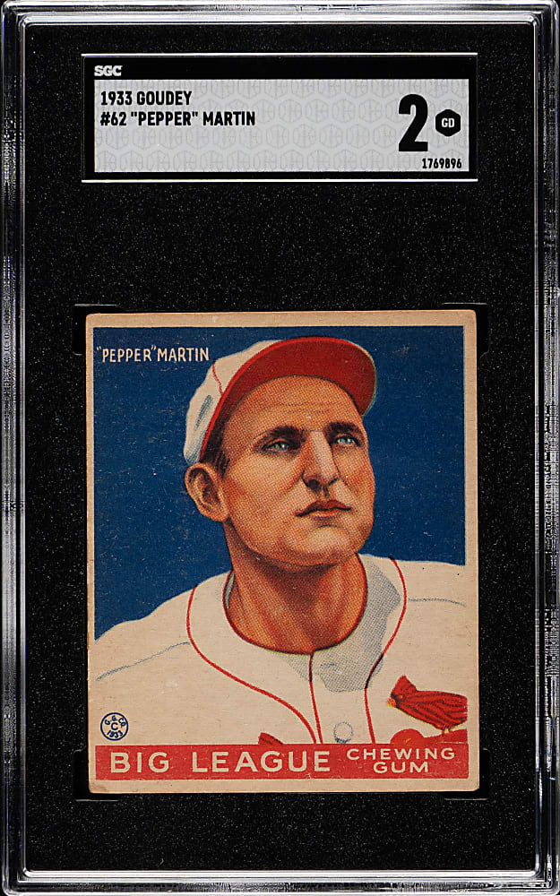 1933 R319 Goudey #62 Pepper Martin SGC GOOD 2