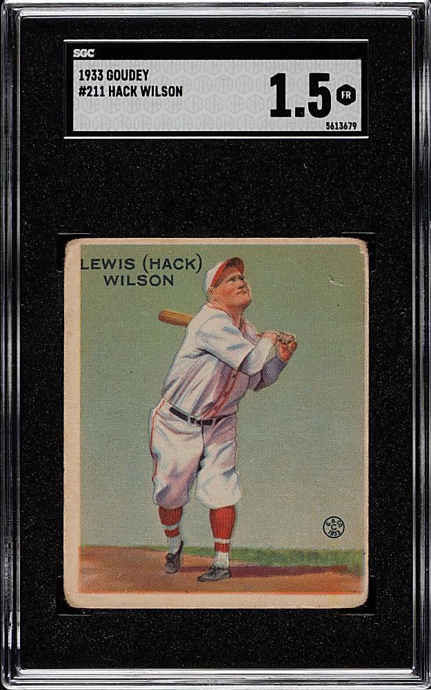 1933 R319 Goudey #211 Hack Wilson SGC FAIR 1.5