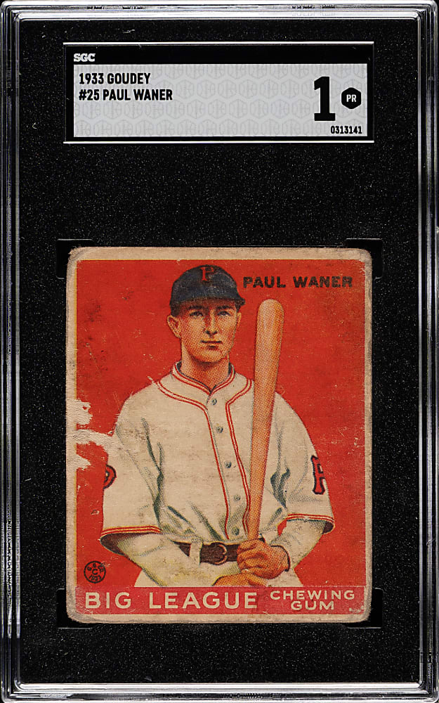 1933 R319 Goudey #25 Paul Waner SGC POOR 1