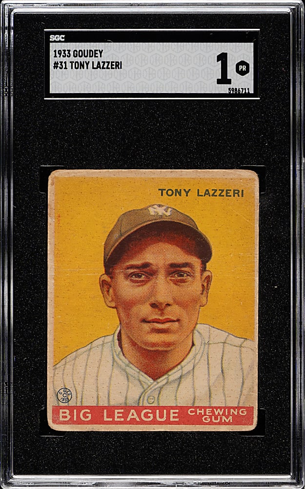 1933 R319 Goudey #31 Tony Lazzeri SGC POOR 1