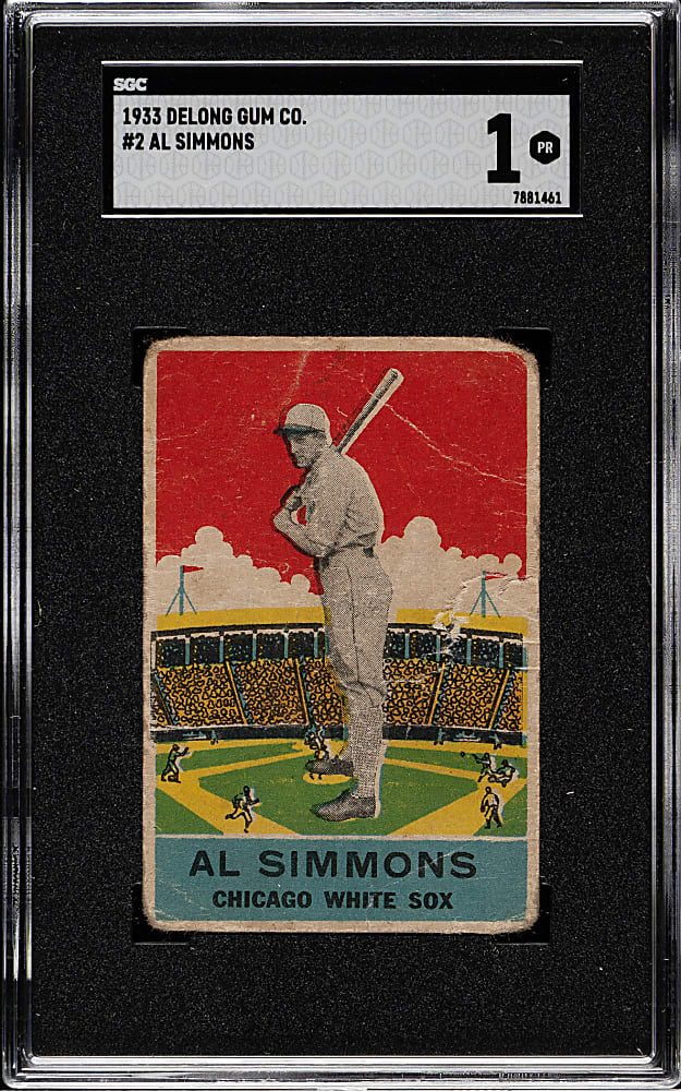 1933 R333 DeLong Gum #2 Al Simmons SGC POOR 1