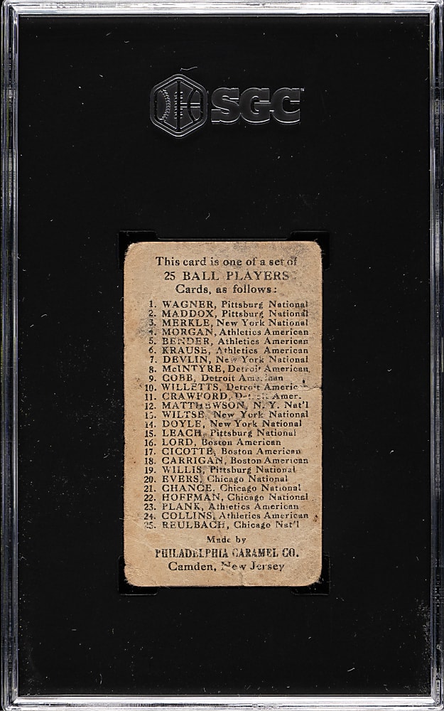 1909 E95 Philadelphia Caramel Frank Chance SGC POOR 1