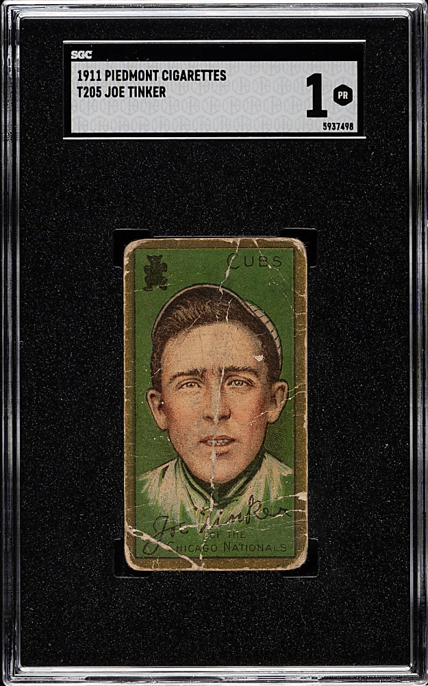 1911 T205 Gold Border Joe Tinker SGC POOR 1