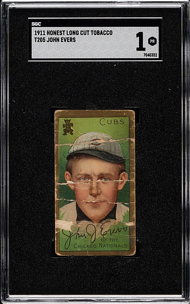 1911 T205 Gold Border Johnny Evers SGC POOR 1