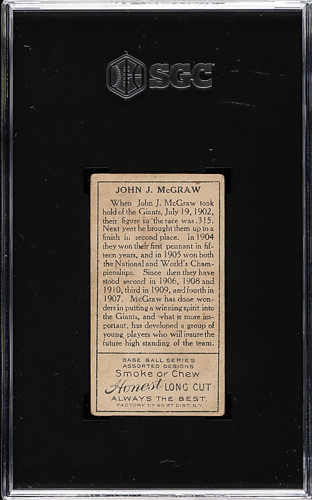 1911 T205 Gold Border John McGraw SGC POOR 1