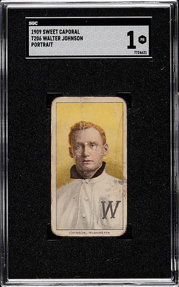 1909-1911 T206 White Border Walter Johnson Portrait SGC POOR 1