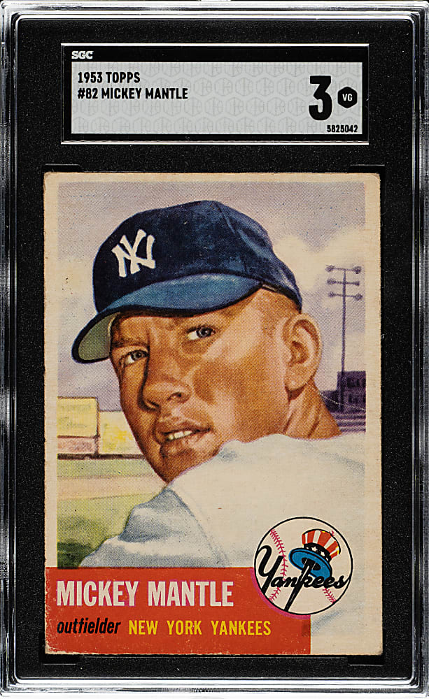 1953 Topps #82 Mickey Mantle SGC VG 3