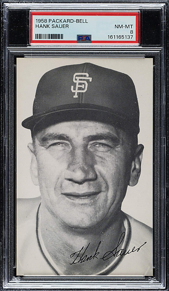 1958 Packard-Bell Giants Hank Sauer PSA NM-MT 8