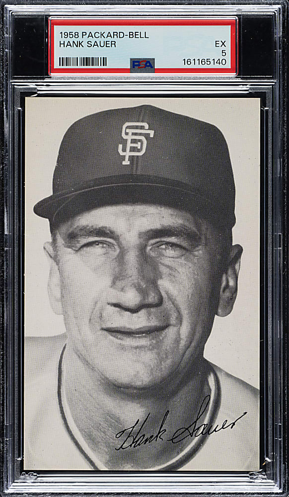 1958 Packard-Bell Giants Hank Sauer PSA EX 5