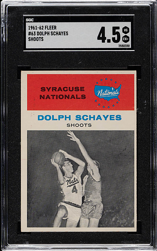1961-1962 Fleer Basketball #63 Dolph Schayes In Action SGC VG/EX+ 4.5