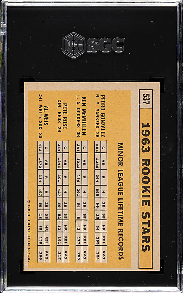 1963 Topps #537 Pete Rose Rookie SGC VG/EX+ 4.5
