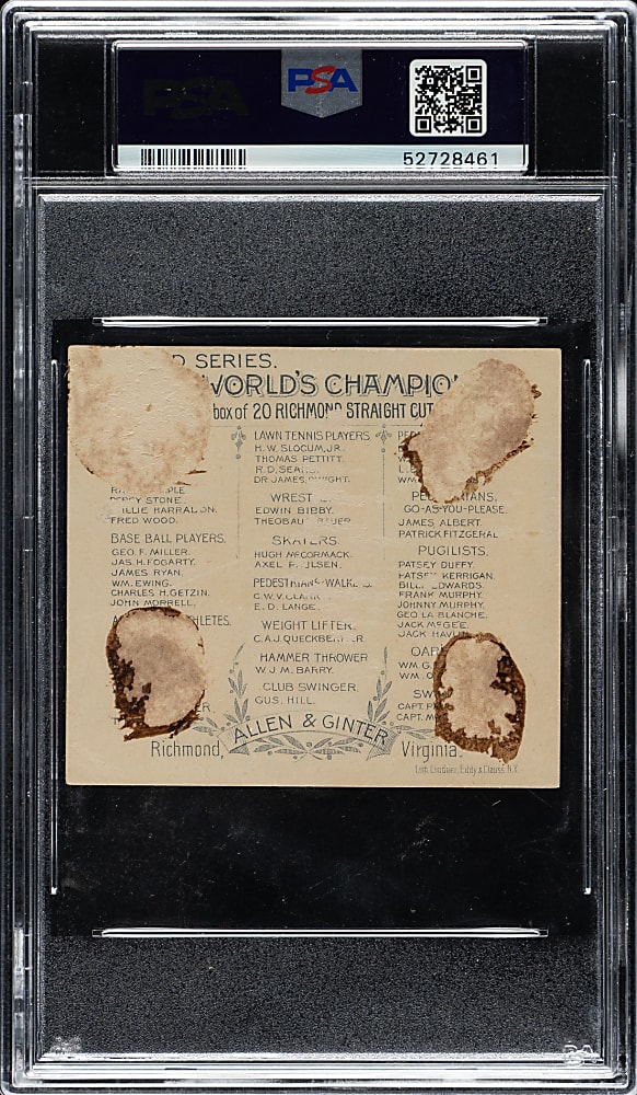 1889 N43 Allen & Ginter Jas. H. Fogarty PSA FAIR 1.5