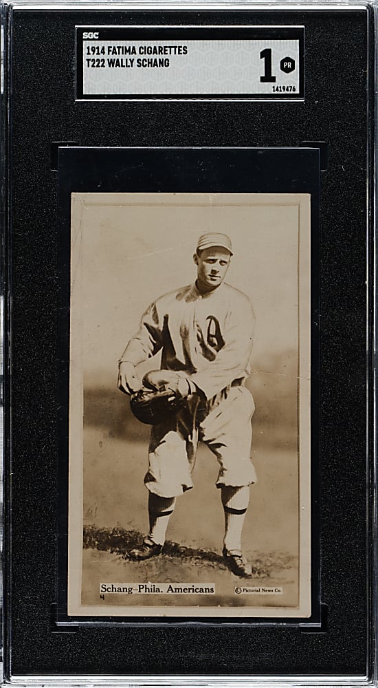 1914 T222 Fatima Cigarettes Wally Schang SGC POOR 1
