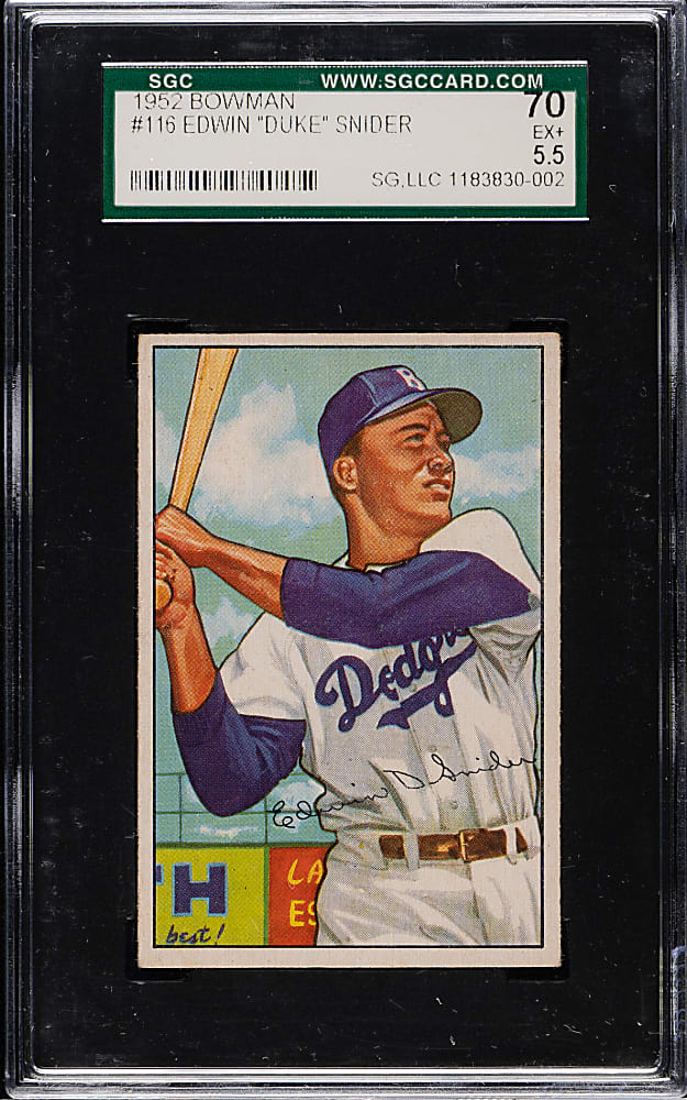 1952 Bowman #116 Duke Snider SGC EX+ 70