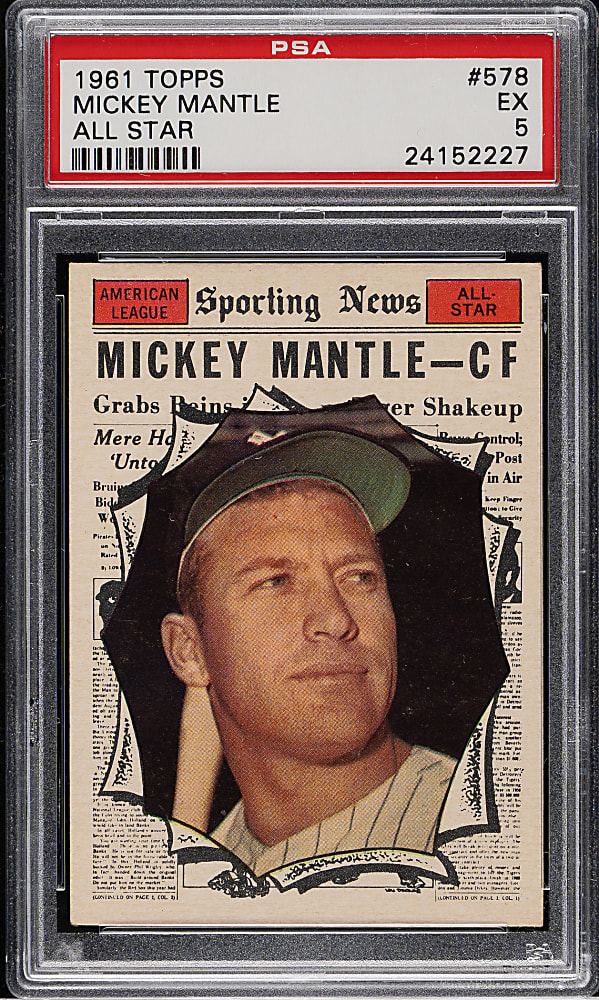 1961 Topps #578 Mickey Mantle All-Star PSA EX 5