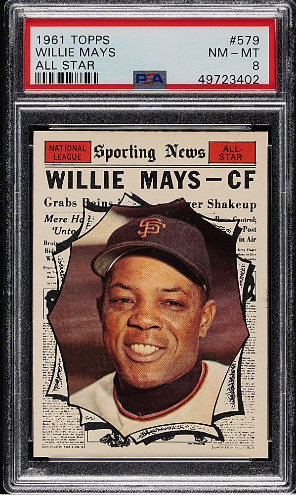 1961 Topps #579 Willie Mays All-Star PSA NM-MT 8