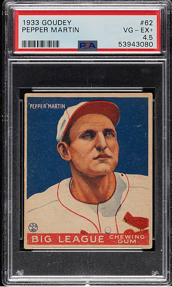 1933 R319 Goudey #62 Pepper Martin PSA VG-EX+ 4.5
