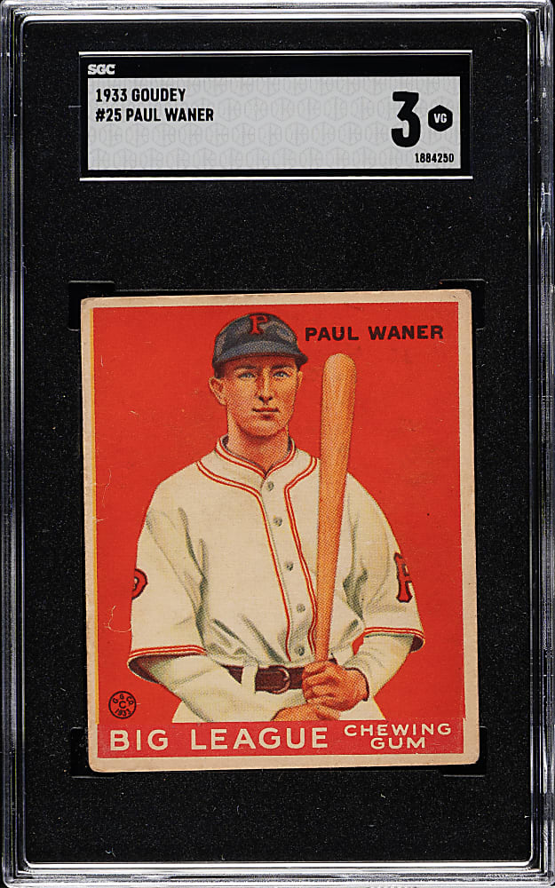 1933 R319 Goudey #25 Paul Waner SGC VG 3