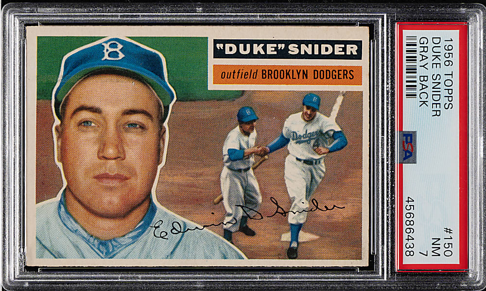 1956 Topps #150 Duke Snider Gray Back PSA NM 7