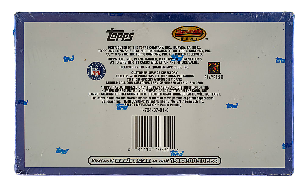 2000 Bowman's Best Football Unopened Hobby Box (24 Packs)